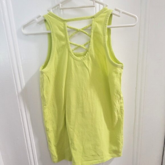 Old Navy Girls Fitted Lattice Back Green Tank Top - Size L (10-12) - Picture 2 of 3